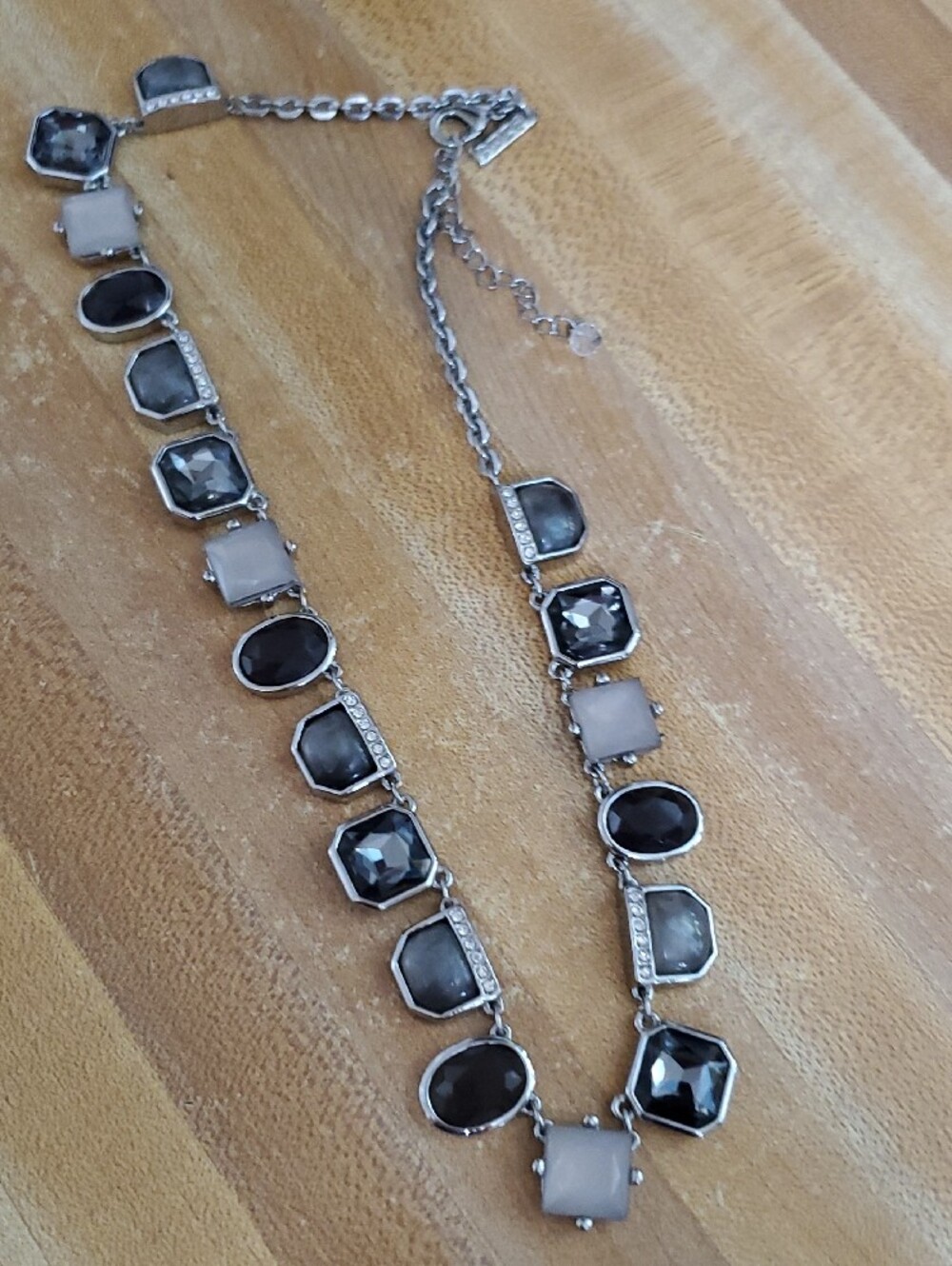 White House Black Market Silver WHBM Tag Chain Pendant Necklace